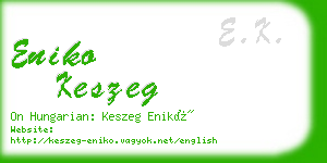 eniko keszeg business card